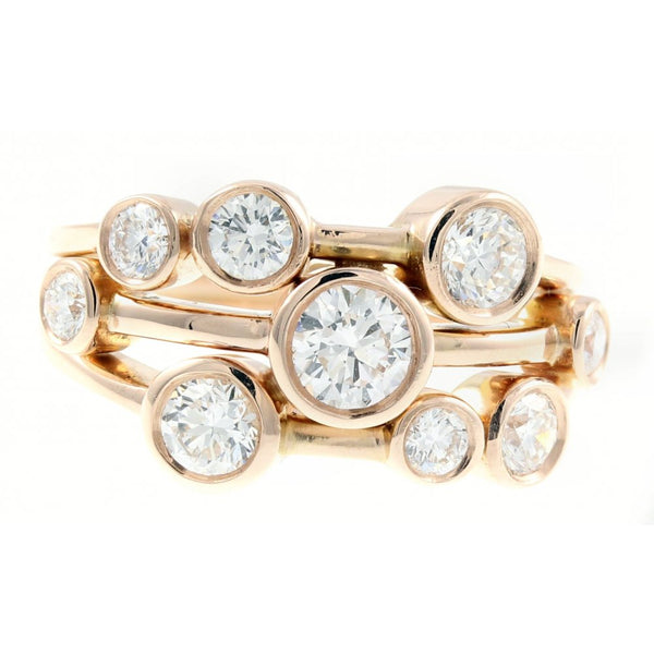 18ct rose gold 2.01t round brilliant cut diamond cluster ring