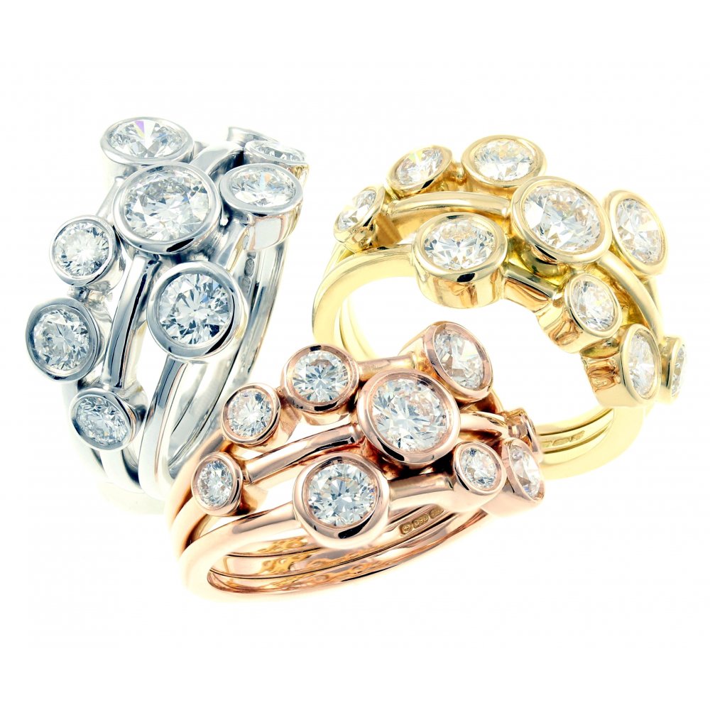 18ct rose gold 2.01t round brilliant cut diamond cluster ring