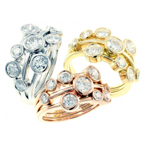 18ct rose gold 2.01t round brilliant cut diamond cluster ring