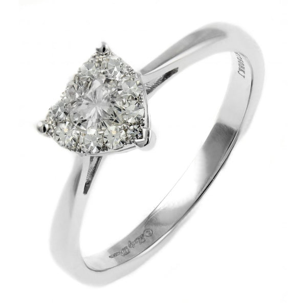 18ct white gold 0.35ct invisible heart shape diamond ring
