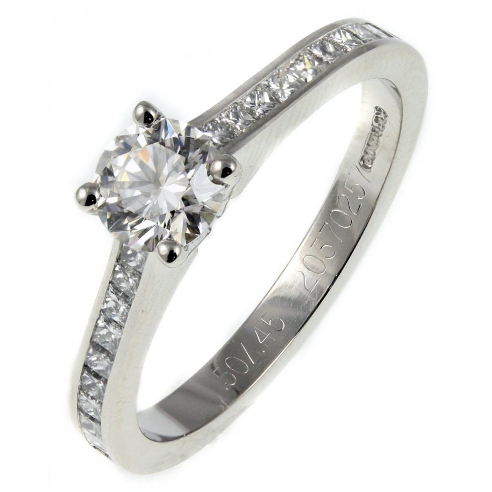 Platinum 0.53ct D VS2 EGL round brilliant cut diamond ring
