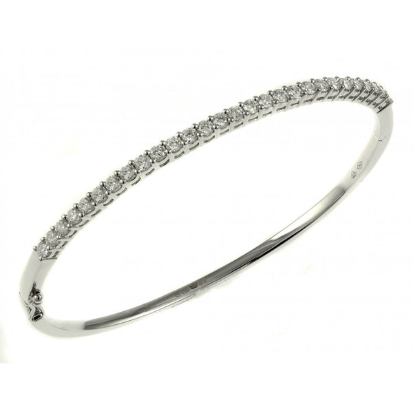 18ct white gold 1.25ct round brilliant cut diamond bangle