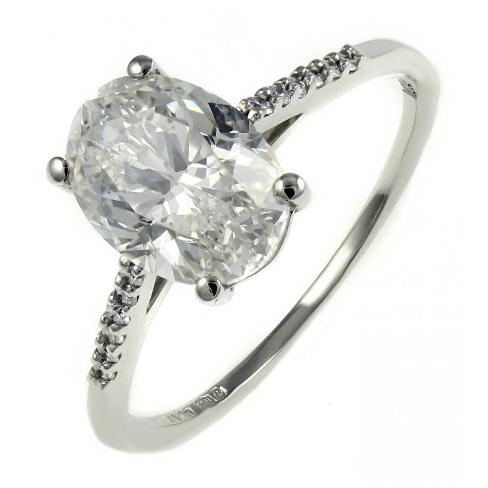 Platinum 2.02ct F SI1 EGL oval cut dimaond ring