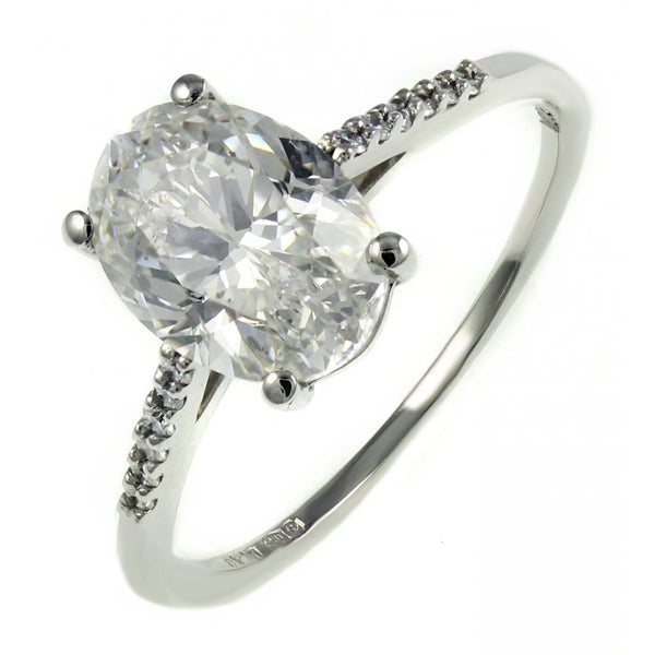 Platinum 2.02ct F SI1 EGL oval cut dimaond ring