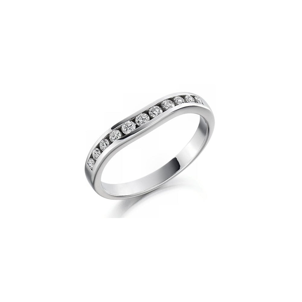 Platinum 0.27ct round brilliant diamond shaped eternity ring
