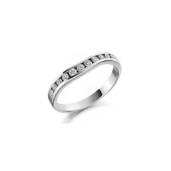Platinum 0.27ct round brilliant diamond shaped eternity ring