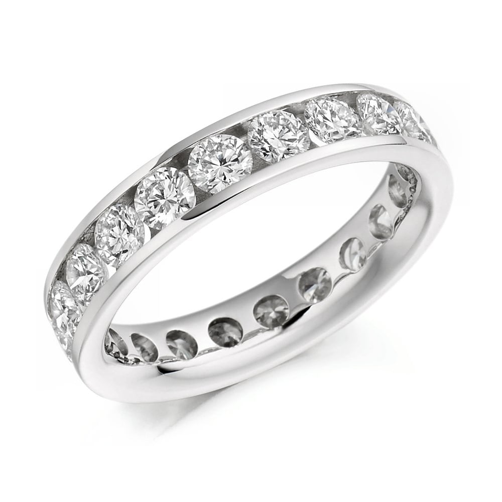 Platinum 3.00ct round brilliant cut diamond full eternity ring