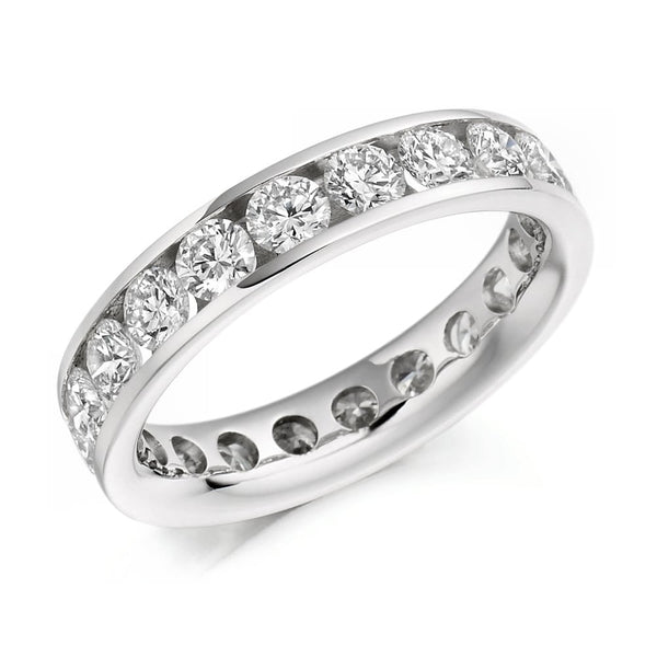 Platinum 3.00ct round brilliant cut diamond full eternity ring