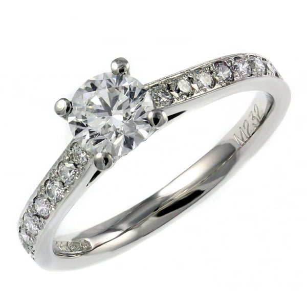 Platinum 0.53ct E VS2 GIA round brilliant cut diamond ring