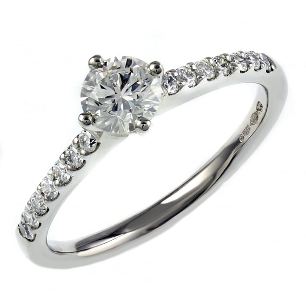 Platinum 0.52ct E VS2 GIA round brilliant cut diamond ring