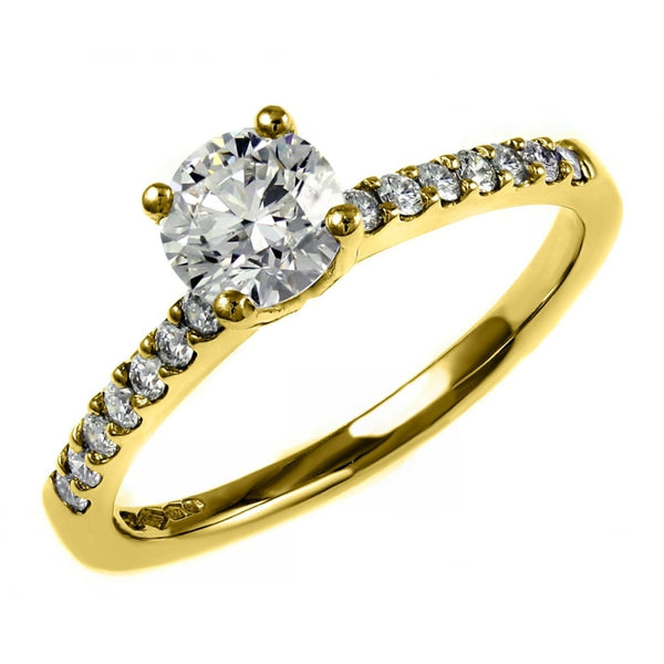 18ct yellow gold 0.70ct F VS1 EGL round brilliant diamond ring