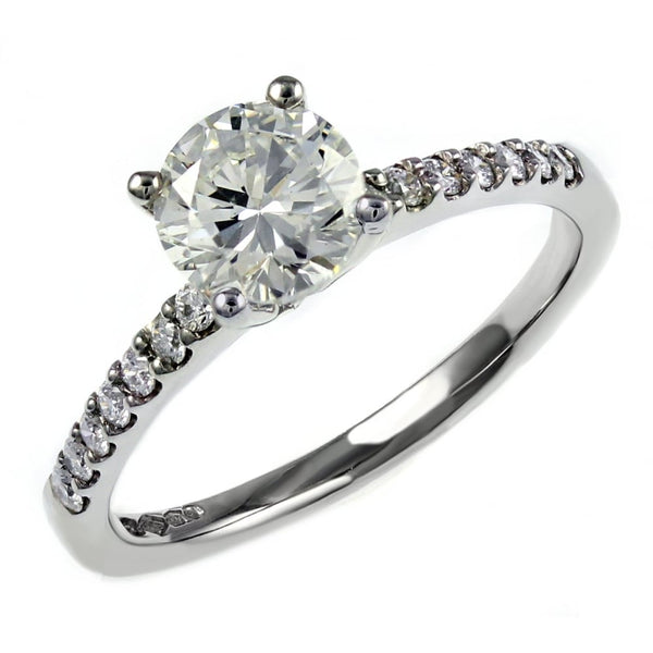 Platinum 1.02ct G VS2 IGL round brilliant cut diamond ring