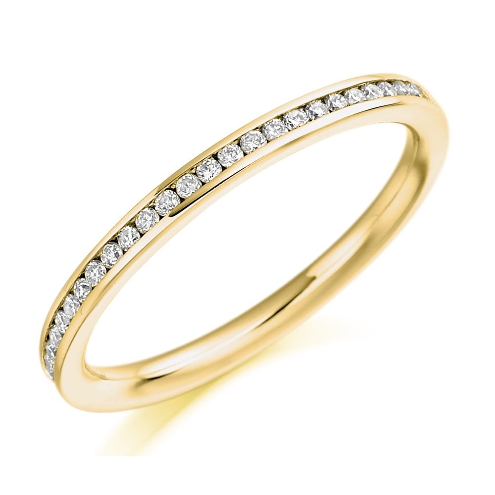 18ct yellow gold 0.20ct round diamond half eternity ring