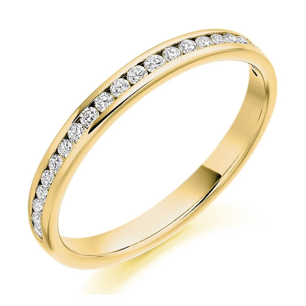 18ct yellow gold 0.25ct round diamond half eternity ring