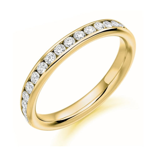 18ct yellow gold 0.42ct round diamond half eternity ring