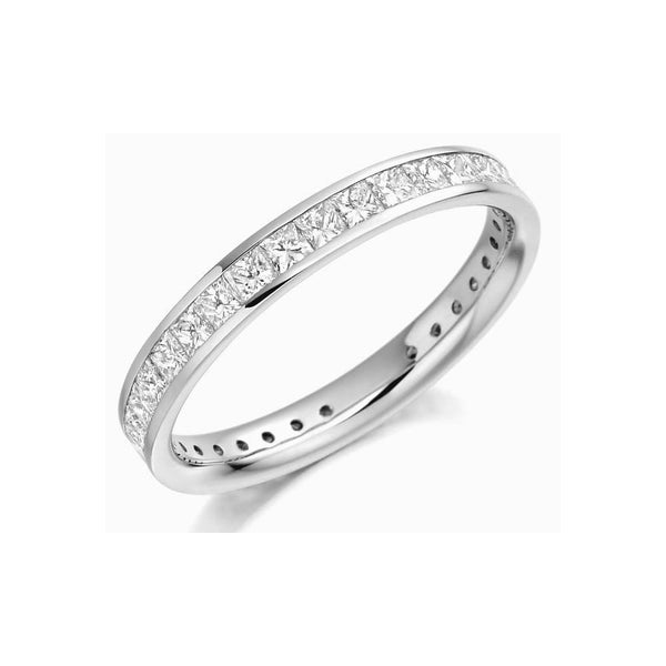 Platinum 1.30ct princess cut diamond full eternity ring