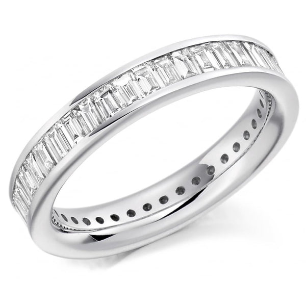 18ct yellow gold 2.00ct baguette cut diamond full eternity ring