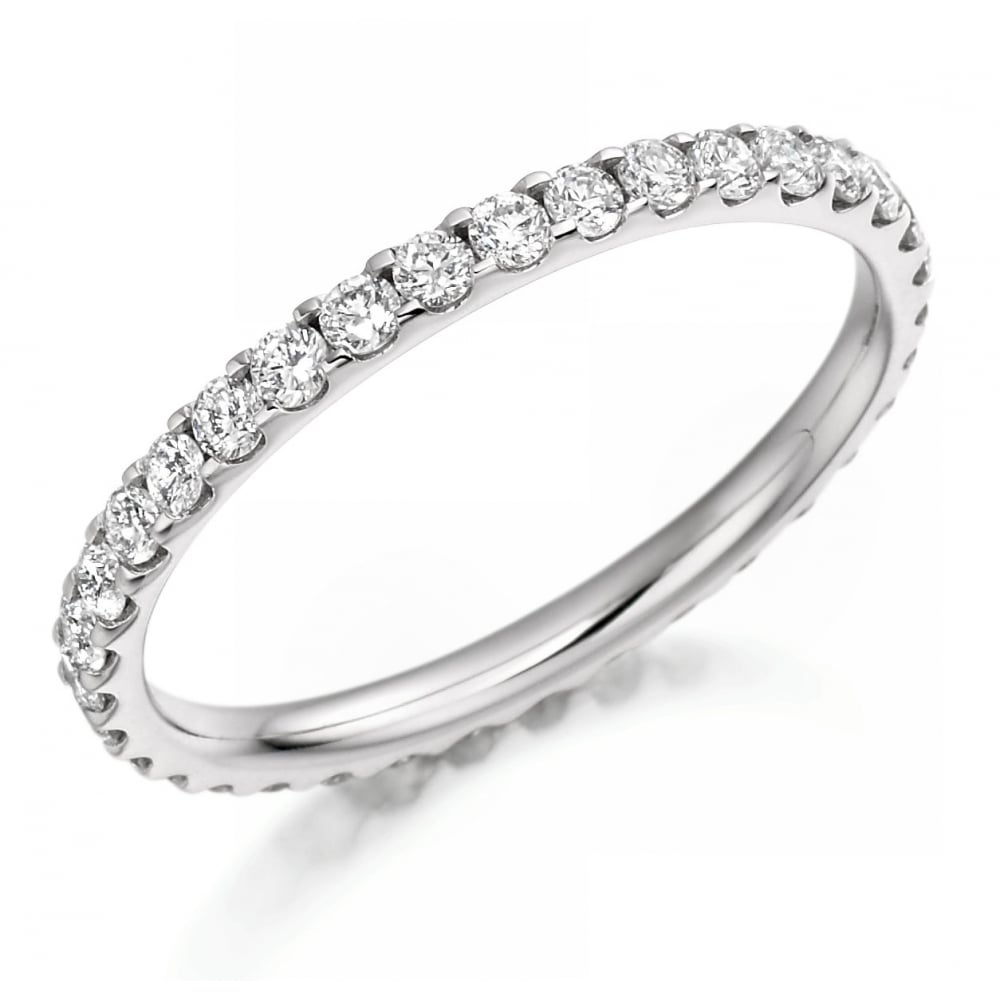 Platinum 0.75ct round brilliant cut diamond full eternity ring