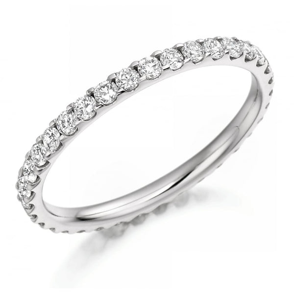 Platinum 0.75ct round brilliant cut diamond full eternity ring