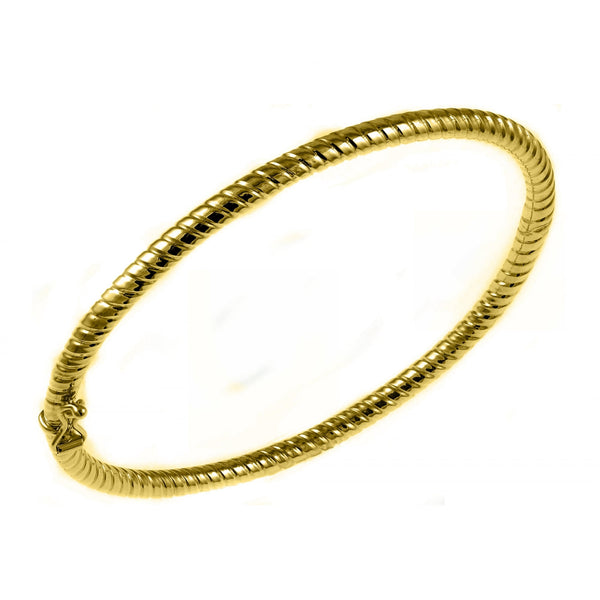 9ct yellow gold 3.00mm solid oval twist solid bangle