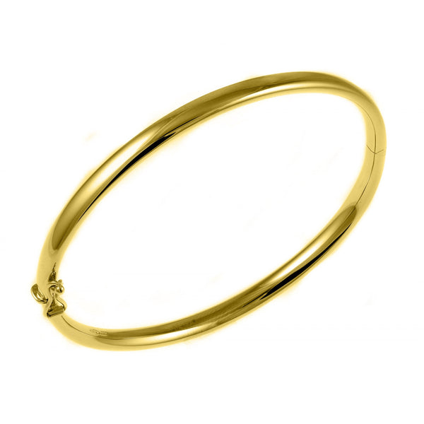 9ct yellow gold 4.00mm solid oval solid bangle
