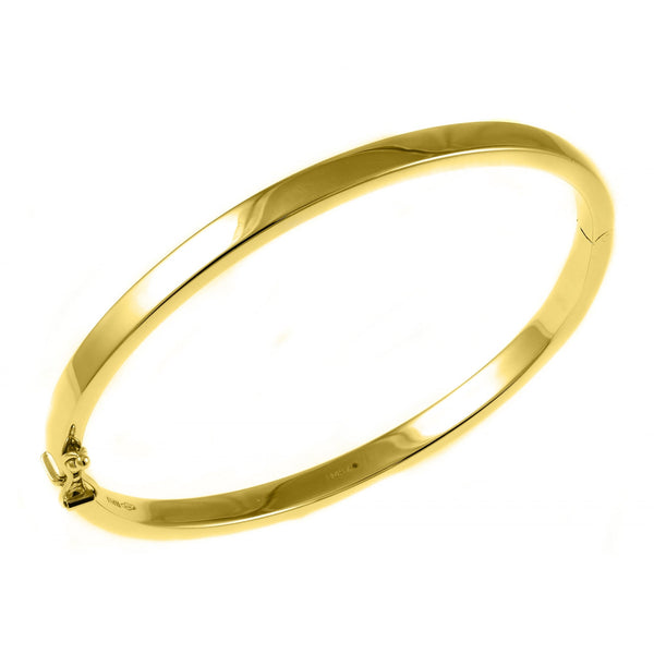 9ct yellow gold 4.00mm solid oval solid bangle