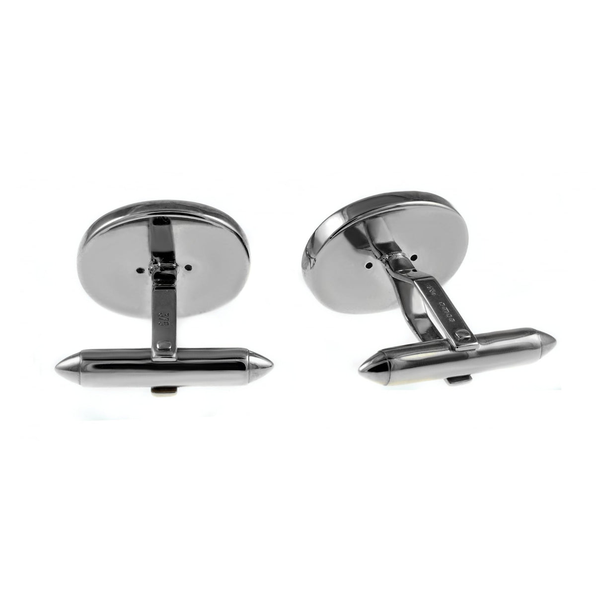9ct white gold 17x13mm black onyx & diamond cufflinks