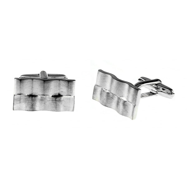 Silver 21x12mm wave swivel cufflinks