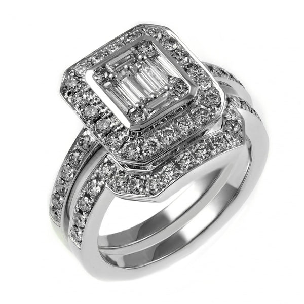 18ct white gold 0.30ct diamond shaped wedding band