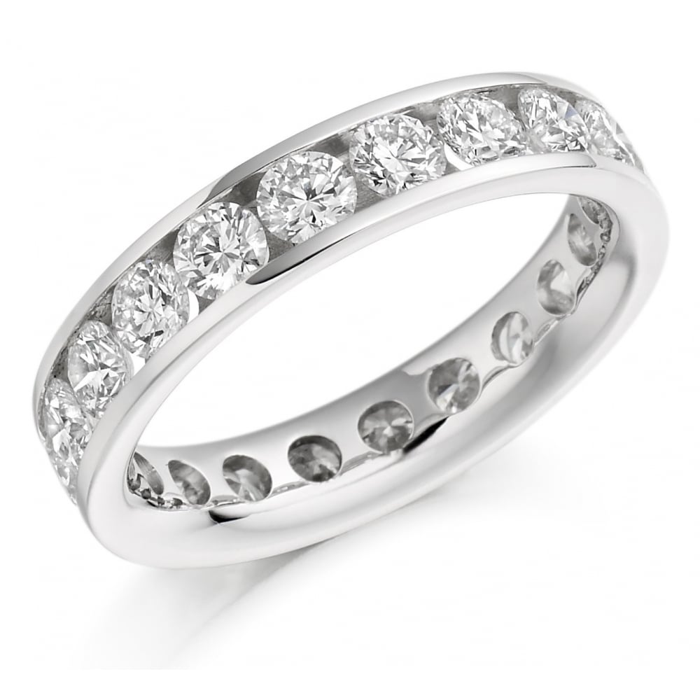 Platinum 3.00ct round brilliant cut diamond full eternity ring