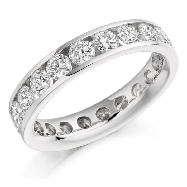 Platinum 3.00ct round brilliant cut diamond full eternity ring