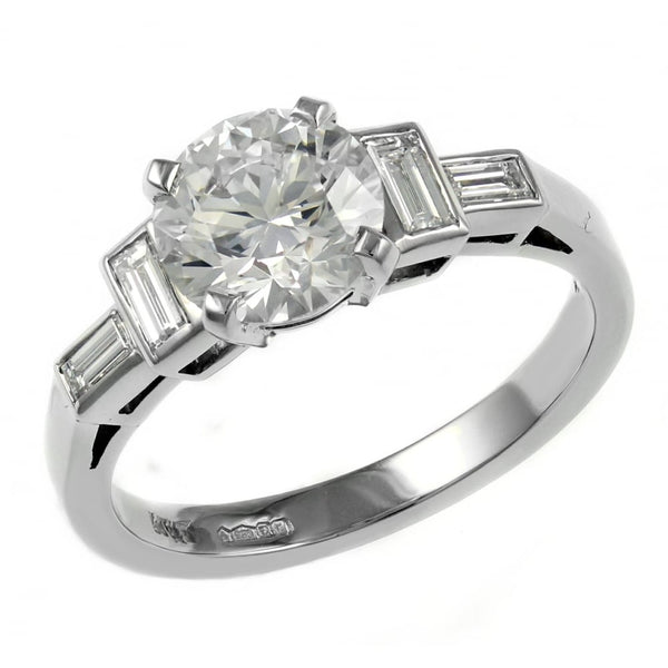 Platinum 1.62ct F VS2 GIA round brilliant cut diamond ring