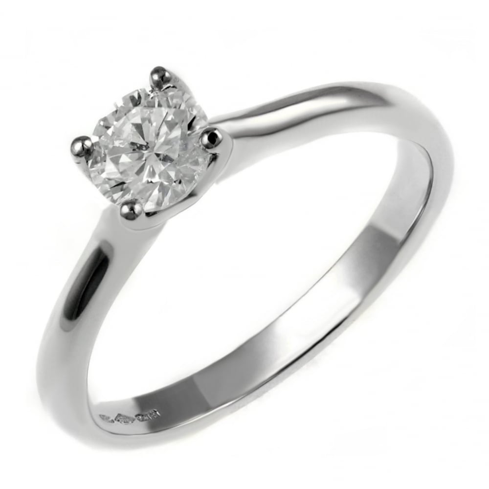 Platinum 0.30ct E VS1 GIA round brilliant cut diamond ring