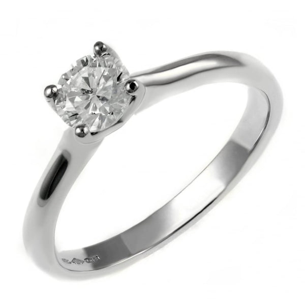 Platinum 0.30ct E VS1 GIA round brilliant cut diamond ring