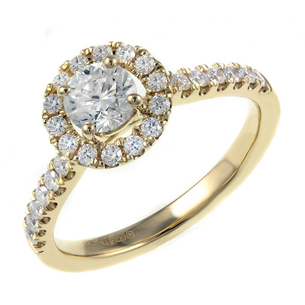 18ct yellow gold 0.53ct D VS1 EGL round brilliant diamond ring