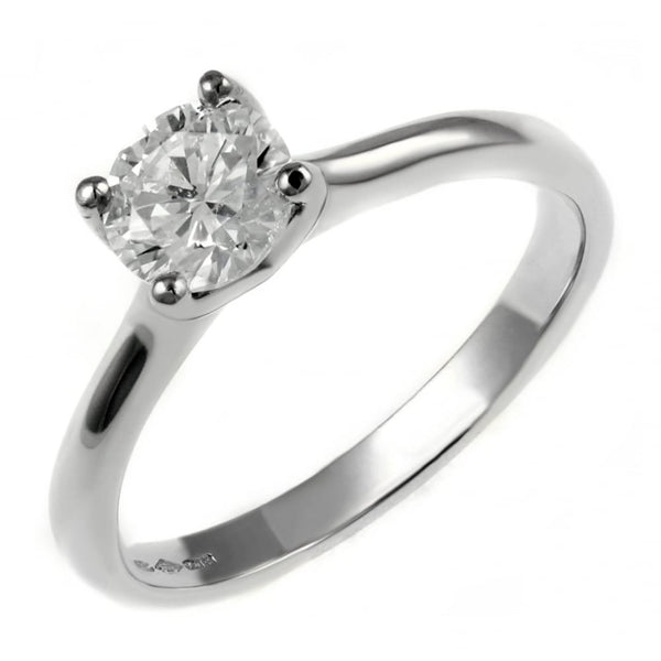 Platinum 0.80ct D VS2 GIA round brilliant cut diamond ring