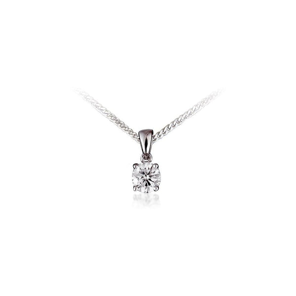 18ct white gold 0.73ct round brilliant cut diamond pendant