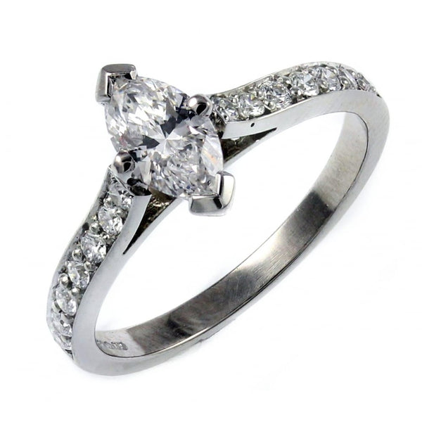 Platinum 0.53ct F VS1 GIA marquise cut diamond ring