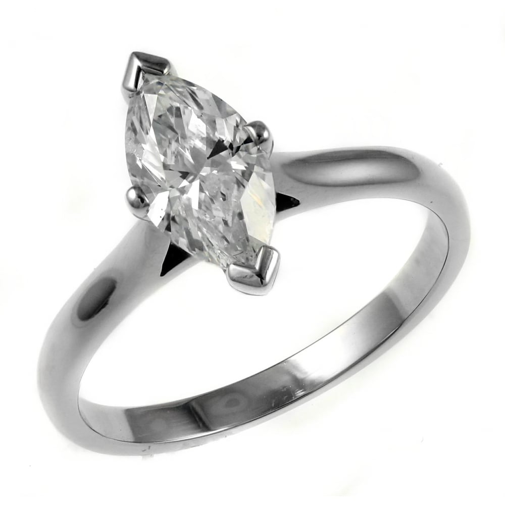 Platinum 0.80ct E VS2 GIA marquise cut diamond ring
