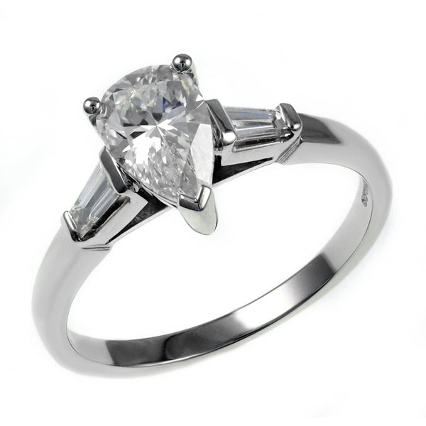 Platinum 1.01ct G SI1 GIA pear diamond ring