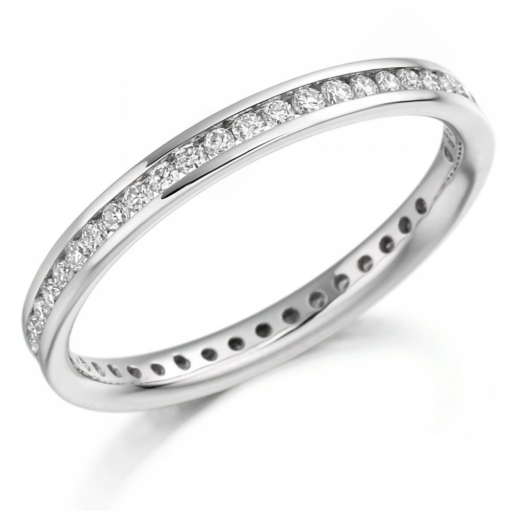 Platinum 0.42ct round brilliant cut diamond full eternity ring