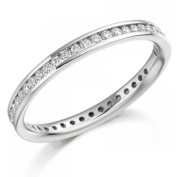 Platinum 0.42ct round brilliant cut diamond full eternity ring