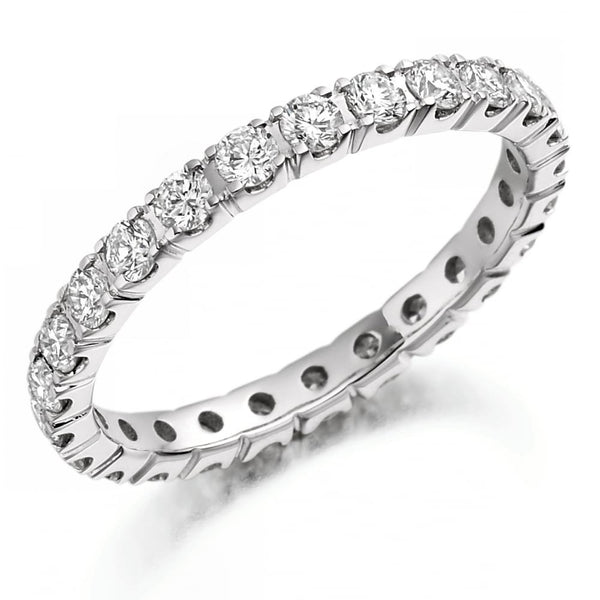 Platinum 1.00ct round brilliant cut diamond full eternity ring
