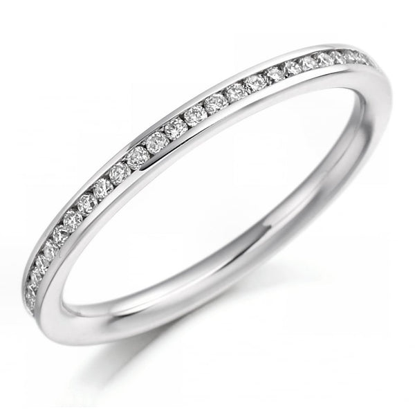 Platinum 0.20ct round brilliant cut diamond half eternity ring
