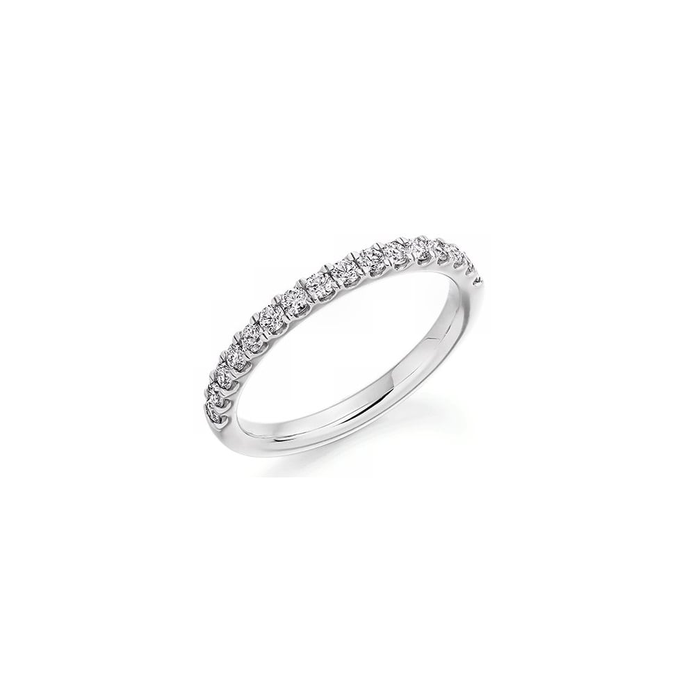 Platinum 0.33ct round brilliant cut diamond half eternity ring