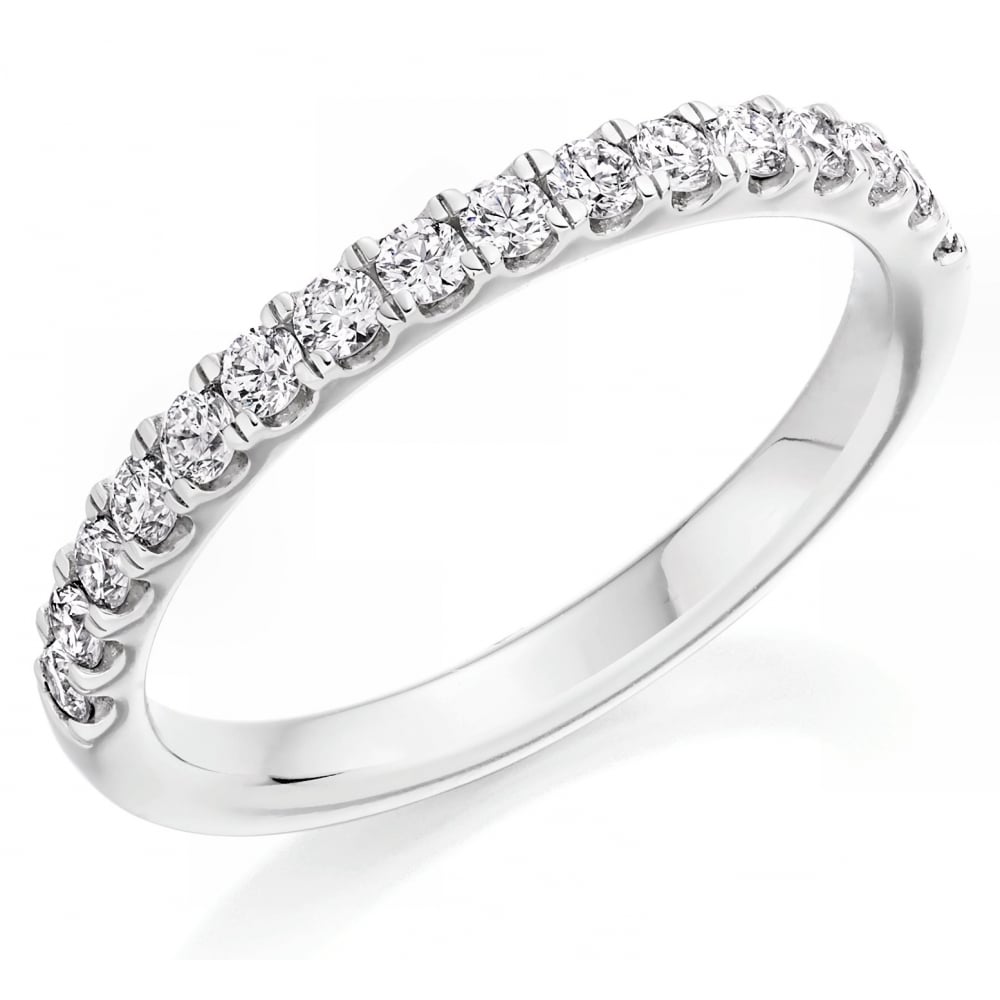 Platinum 0.50ct Round Brilliant Cut Diamond Half Eternity Ring