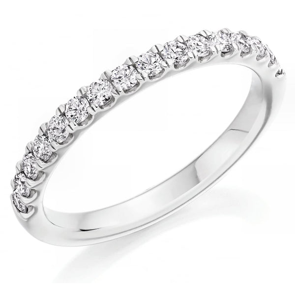 Platinum 0.50ct round brilliant cut diamond half eternity ring