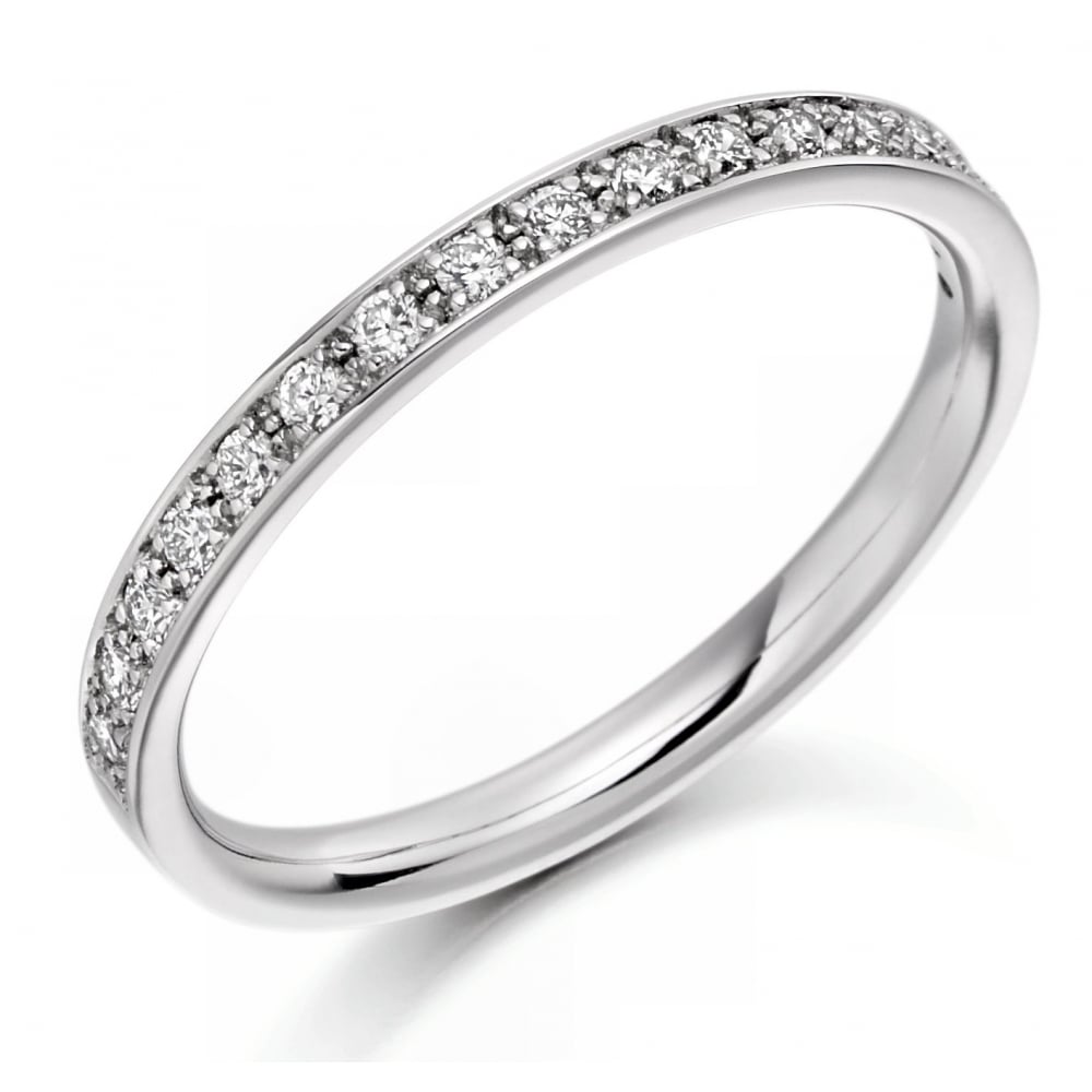 Platinum 0.25ct round brilliant cut diamond half eternity ring