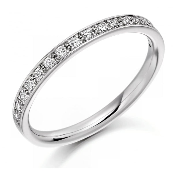 Platinum 0.25ct round brilliant cut diamond half eternity ring