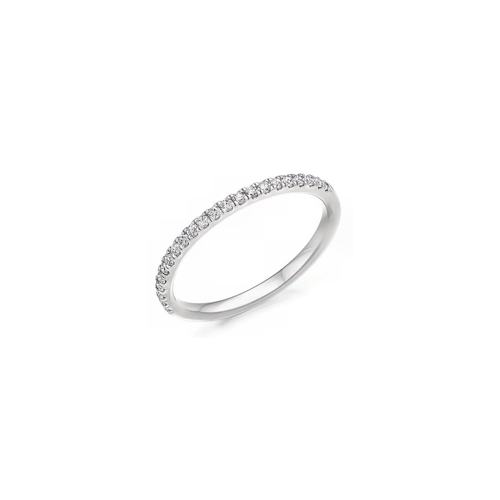 Platinum 0.25ct round brilliant cut diamond half eternity ring